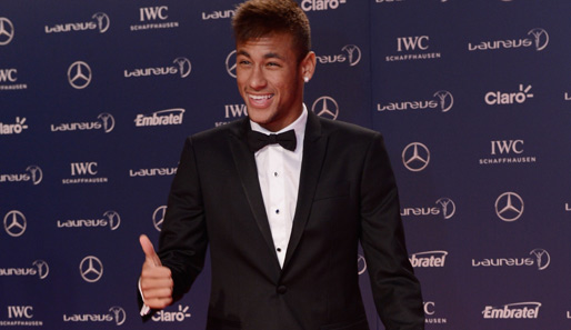 Besuchte mit seinem Vater die Laureus World Sports Awards in Rio de Janeiro: Santos-Star Neymar