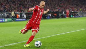 Platz 8: Arjen Robben (FC Bayern München) - Dribbling: 90