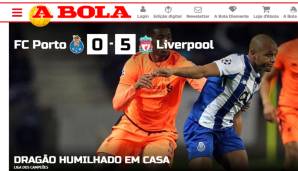 A BOLA: In Portugal ist die Trauer natürlich groß. "Der Drache wird daheim gedemütigt", entsetzt sich die erste große Sportzeitung.