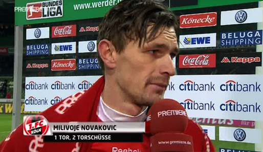 Kölns Torjäger Milivoje Novakovic war nach der Niederlage gegen Bremen nicht zufrieden