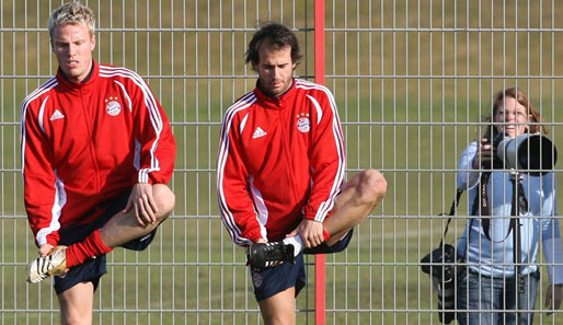 Mehmet Scholl (r.), hier mit Ex-Kollege Christian Lell, widmet sich nun dem Bayern-Nachwuchs