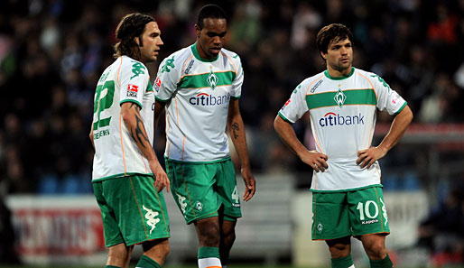Torsten Frings, Naldo und Diego wollen mit Bremen das Mittelfeld der Liga verlassen