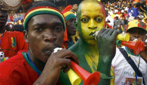 "Mischung aus medialer Aufbauschung und Afrika-Folklore": Fans beim Africa Cup 2008 in Ghana