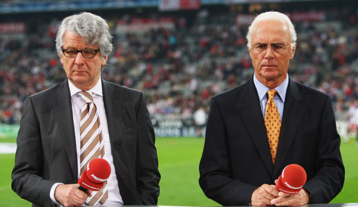 Franz Beckenbauer (hier mit Marcel Reif) wird ab der künftigen Saison Experte von Sky