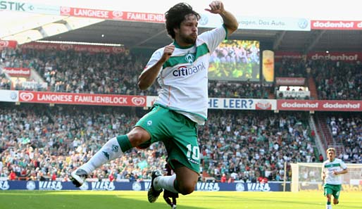 Diego erzielte in der Bundesliga in 82 Spielen 37 Tore für Werder Bremen