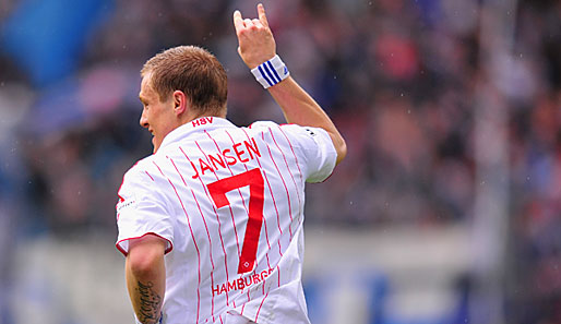 Hamburgs Marcell Jansen erzielte gegen Hertha BSC Berlin das 1:0