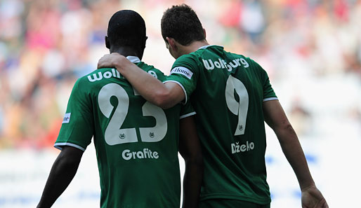 Grafite und Edin Dzeko: Wolfsburgs Sturmduo bringt es mittlerweile auf 42 Treffer