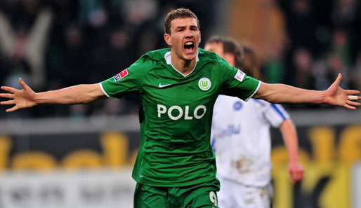 In zwei Jahren beim VfL Wolfsburg erzielt Edin Dzeko 34 Tore
