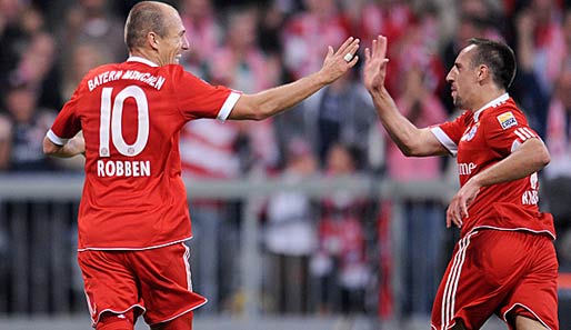 Die Männer des Tages: Arjen Robben (l.) erzielte auf Vorlage von Franck Ribery zwei Tore