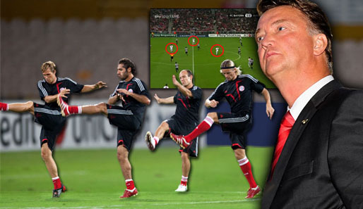 Louis van Gaal (r.) hat genaue Vorstellungen wie der FC Bayern spielen soll