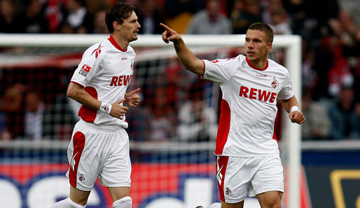 Zusammen erst ein Tor in dieser Saison für die Geißböcke: Lukas Podolski (r.) und Milivoje Novakovic