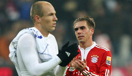 Philipp Lahm (r.) spielt seit 2005, Arjen Robben seit 2009 bei den Bayern