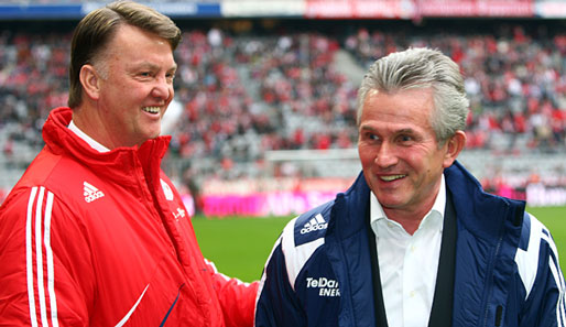 Spielen in ihrer ersten Saison gleich um den Titel: Louis van Gaal (l.) und Bayers Jupp Heynckes