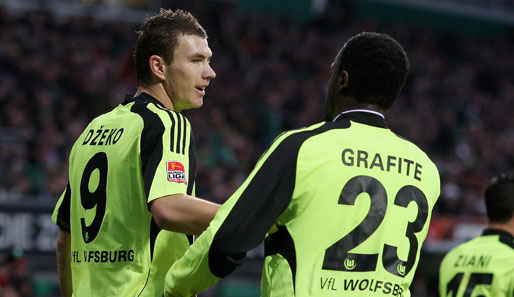 Dzeko und Grafite erzielten in der vergangenen Bundesliga-Saison gemeinsam 54 Tore für den VfL