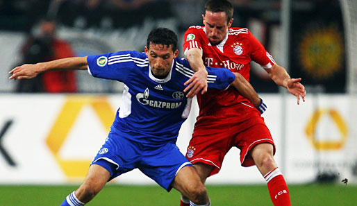 Schalkes Kuranyi und Bayerns Ribery trafen erst vor wenigen Tagen im DFB-Pokal aufeinander