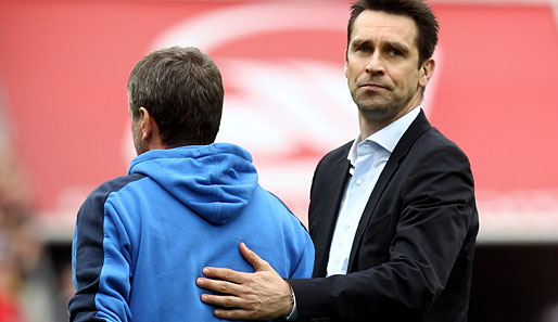 Friedhelm Funkel (l.) begann seine Trainerkarriere bei Bayer 05 Uerdingen