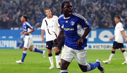 Gerald Asamoah bestritt für Schalke 279 Bundesligaspiele und schoss dabei 44 Tore