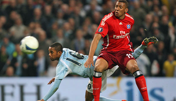 April 2009: Jerome Boateng (r.) und der HSV schalten Manchester City im UEFA-Cup aus