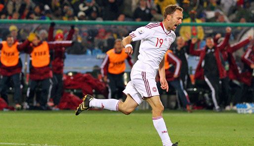 Dennis Rommedahl traf für Dänemark bei der WM 2010 gegen Kamerun