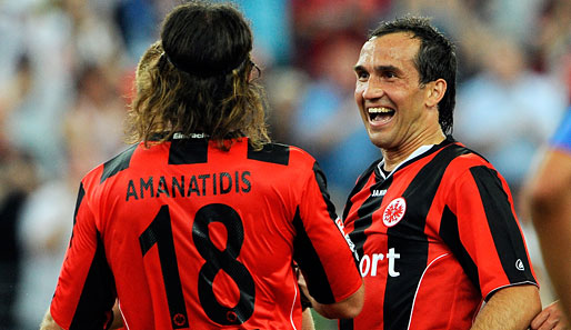 Amanatidis (l.) und Gekas wollen die Tore machen für Eintracht Frankfurt