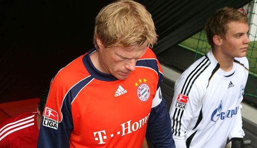 Oliver Kahn (l.) beendete 2008 seine Karriere als Torhüter beim FC Bayern