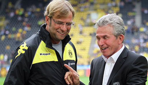 Jupp Heynckes (r.) freut sich auf die Begegnung mit Jürgen Klopp und Borussia Dortmund