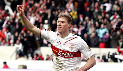 Pawel Pogrebnyak erzielte in dieser Saison 5 Tore für den VfB Stuttgart in der Liga