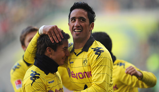 Wollen mit Dortmund zurück in die Erfolgsspur: Mario Götze (l.) und Lucas Barrios