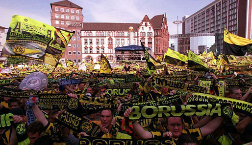 Wenn die Borussia Meister werden sollte, wird auf dem Dortmunder Friedensplatz gefeiert