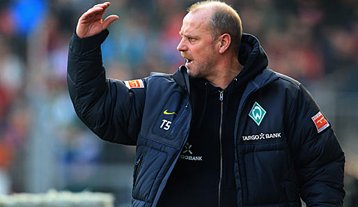 Bremens Trainer Thomas Schaaf ist nach dem Sieg gegen Freiburg rundum zufrieden