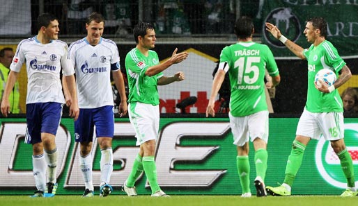 Mario Mandzukic (r.) schwang sich mit einem Doppelpack zum Matchwinner gegen Schalke auf