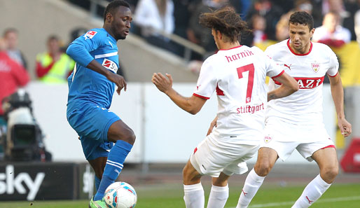 Hoffenheims Chinedu Obasi (l.) wurde im Spiel gegen Stuttgart in der 70. Minute ausgewechselt