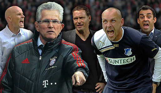 Die fünf neuen Trainer: Solbakken, Heynckes, Sorg, Stanislawski und Dutt (v.l.)