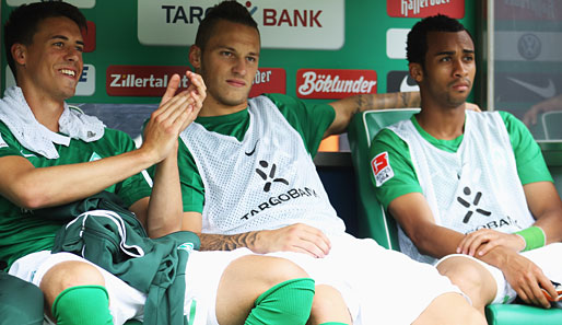 Sandro Wagner (M.) drückt bei Werder Bremen zumeist die Bank