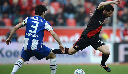 Lewan Kobiaschwili handelte sich im Spiel gegen Bayer Leverkusen eine Rote Karte ein