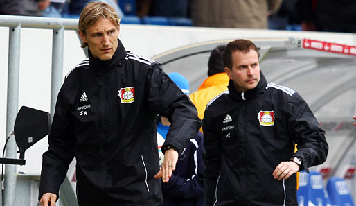 Die Mannschaft von Bayer Leverkusen vertraut Sami Hyypiä (l.) und Sascha Lewandowski