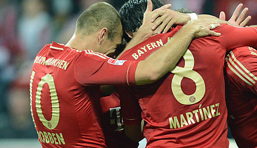 Arjen Robben (l.) und Javi Martinez sind für das Spiel gegen Bremen fraglich