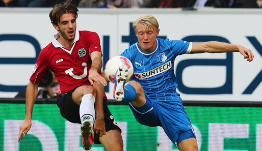 Andreas Beck (r.) spielt seit 2007 für die TSG Hoffenheim