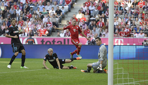 Ribery erzielt das 1:0 der Bayern gegen Hoffenheim