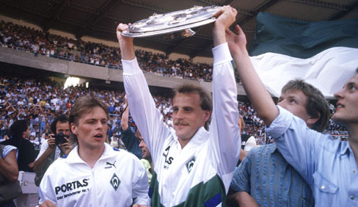 Wurden 1988 mit Werder Bremen Deutscher Meister: Uli Borowka (.) und Thomas Schaaf