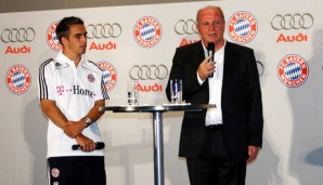 Uli Hoeneß (r.) und Philipp Lahm sind zwei echte Urgesteine des FC Bayern München