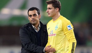 Dutt und Mielitz: Der Bremer Keeper hat nicht das vollste Vertrauen seines Trainers