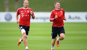 Arjen Robben und Bastian Schweinsteiger trainieren aktuell noch individuell