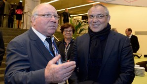 Zwei Klublegenden unter sich: Felix Magath bei einem Treffen mit Uwe Seeler