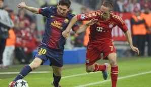 Franck Ribery und Lionel Messi lieferten sich schon einige packende Duelle