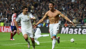 Cristiano Ronaldo schoss das letzte Tor bei Reals Champions-League-Sieg. Alvaro Morata freute sich mit