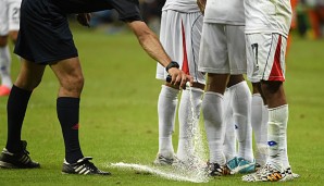 Bei der WM in Brasilien kam das Freistoß-Spray erfolgreich zum Einsatz