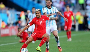Valon Behrami (vorne) war für die Schweiz bei der WM im Einsatz