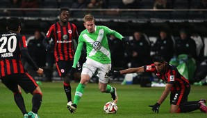 Kevin de Bruyne sicherte Wolfsburg mit einem späten Tor das 1:1 in Frankfurt