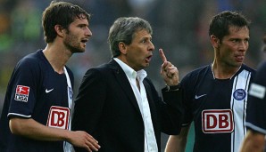 Lucien Favre war zu seinen Hertha-Tagen Trainer von Pal Dardai (r.)